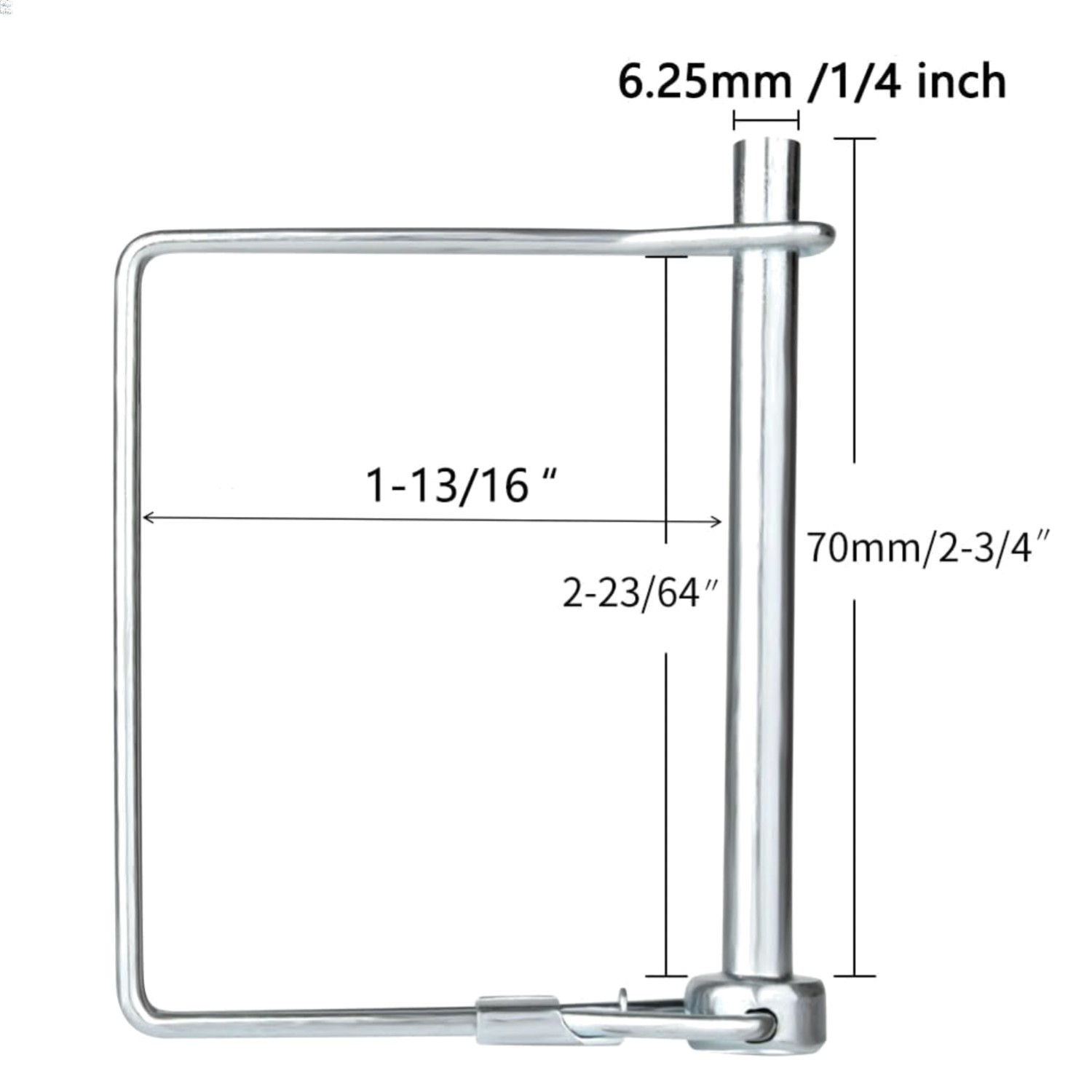 Durable 10 PCS 1/4″ x 2-3/4″ Square Locking Pins Perfect for Trailers & Gardens