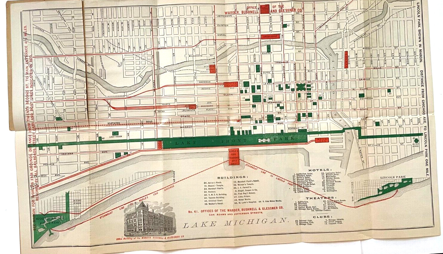 Fantastic Victorian Trade Brochure & Map “The Warder Bushnell & Glessner Co” *