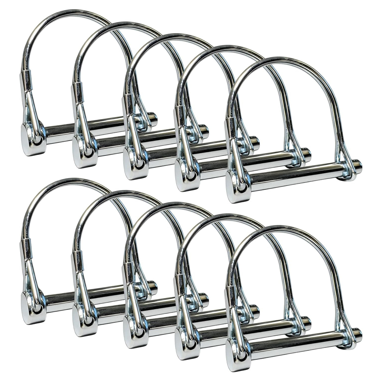 10Pcs Trailer Coupler Pin 2-1/8″x1/4″ Safety Lock Hitch Farm Towing Heavy Duty