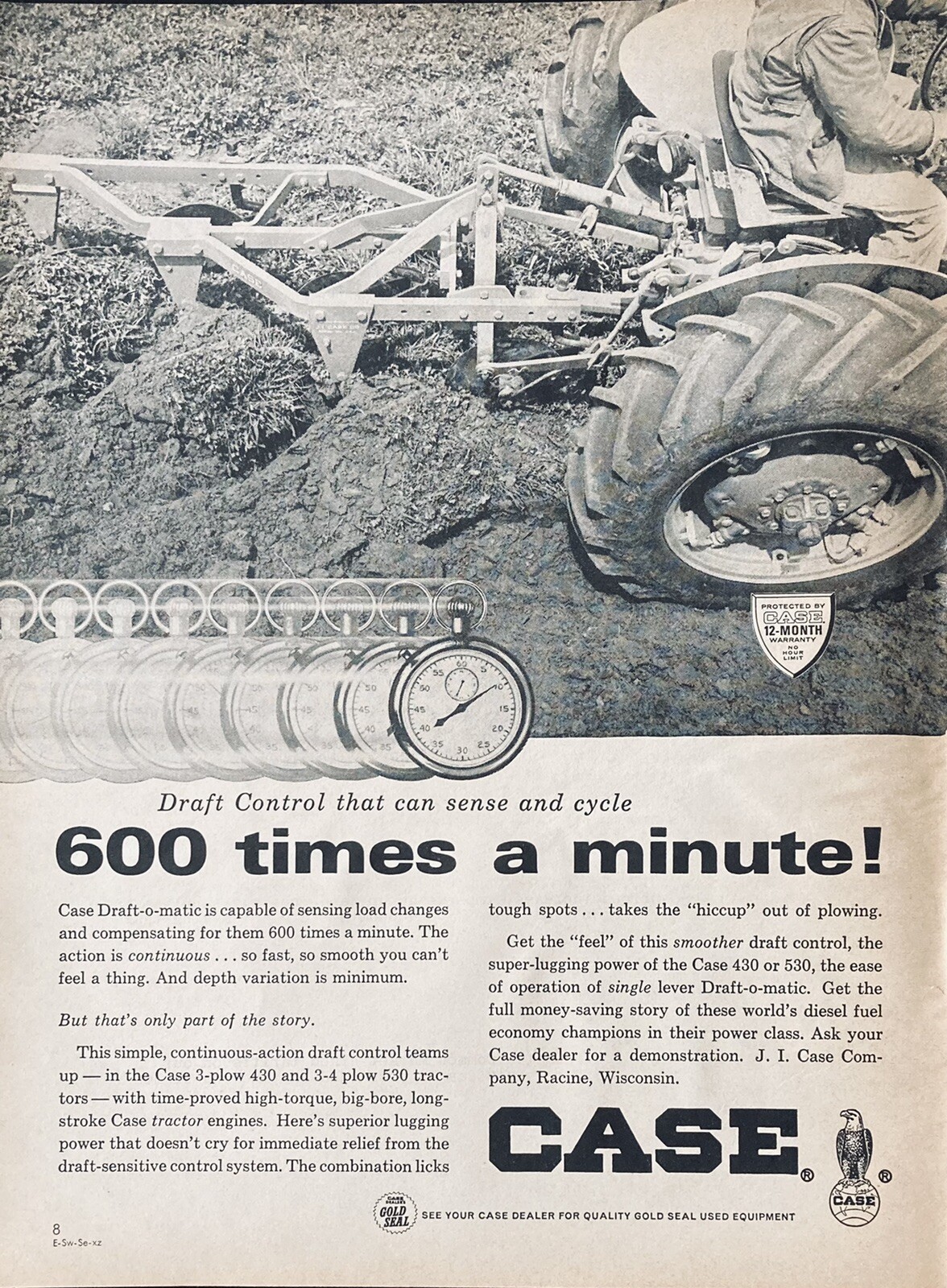 1964 AD(XH7)~J.I. CASE CO. RACINE, WIS. CASE 3-PLOW MODEL 430