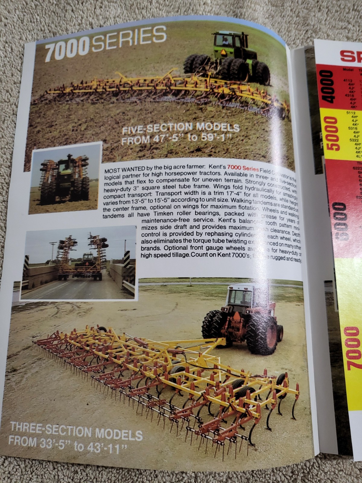1970s Kent 4000 5000 6000 7000 Series Field Cultivators BROCHURE John Deere IH