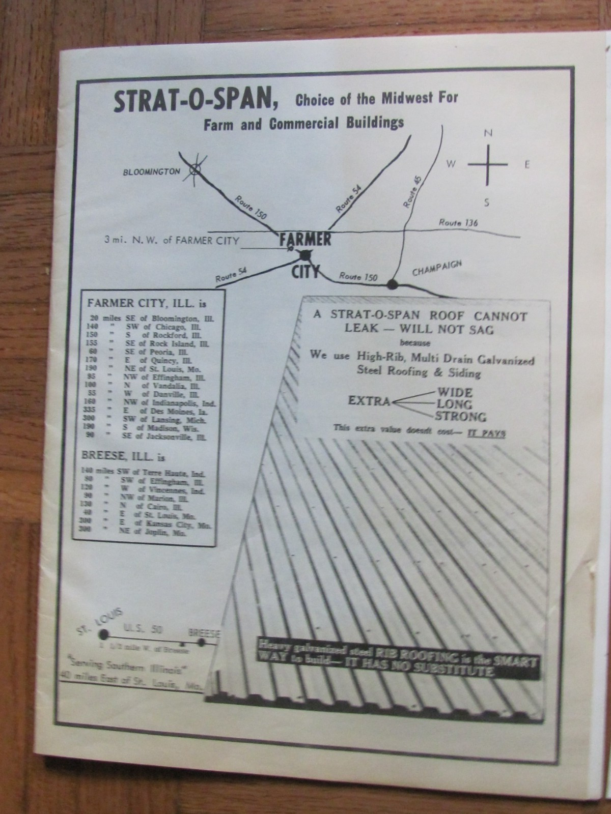 1976 FARM BUILDING ADVERTISING BROCHURE LOT STRAT O SPAN BREESE IL LUMBER