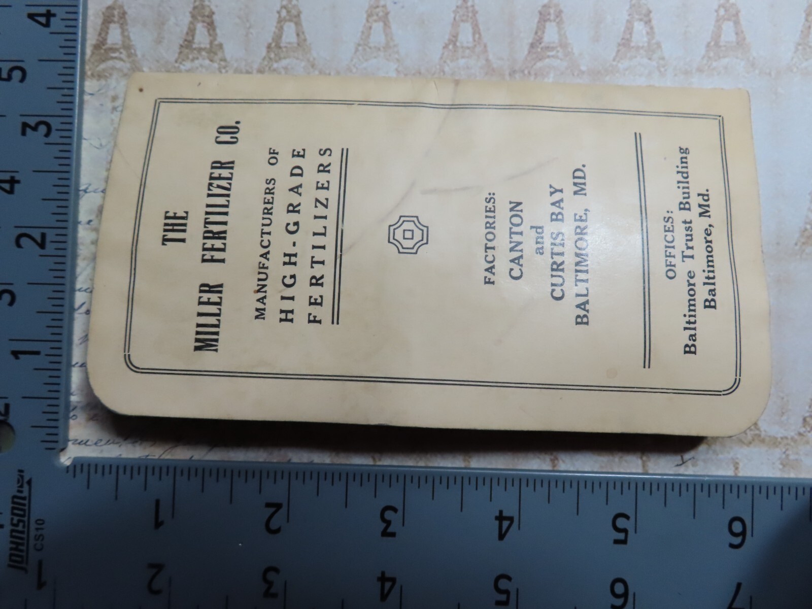 Vintage 1930/31 Advertising Notebook*MILLER’S HIGH GRADE FERTILIZER*Baltimore MD