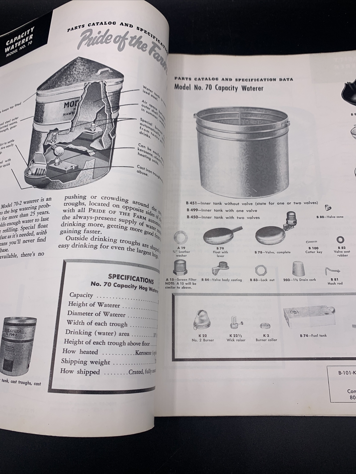 1960’s Hawkeye Steel Prod. Pride Of The Farm Repair Parts Catalog Waterloo Iowa