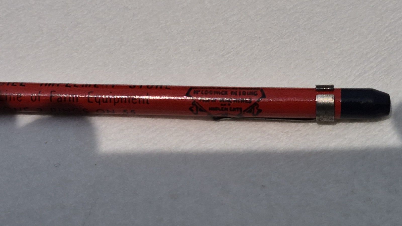 “MCCORMICK-DEERING*Klingeriel Implement Store*Alton, ILL.” SOLID GRAPHITE Pencil