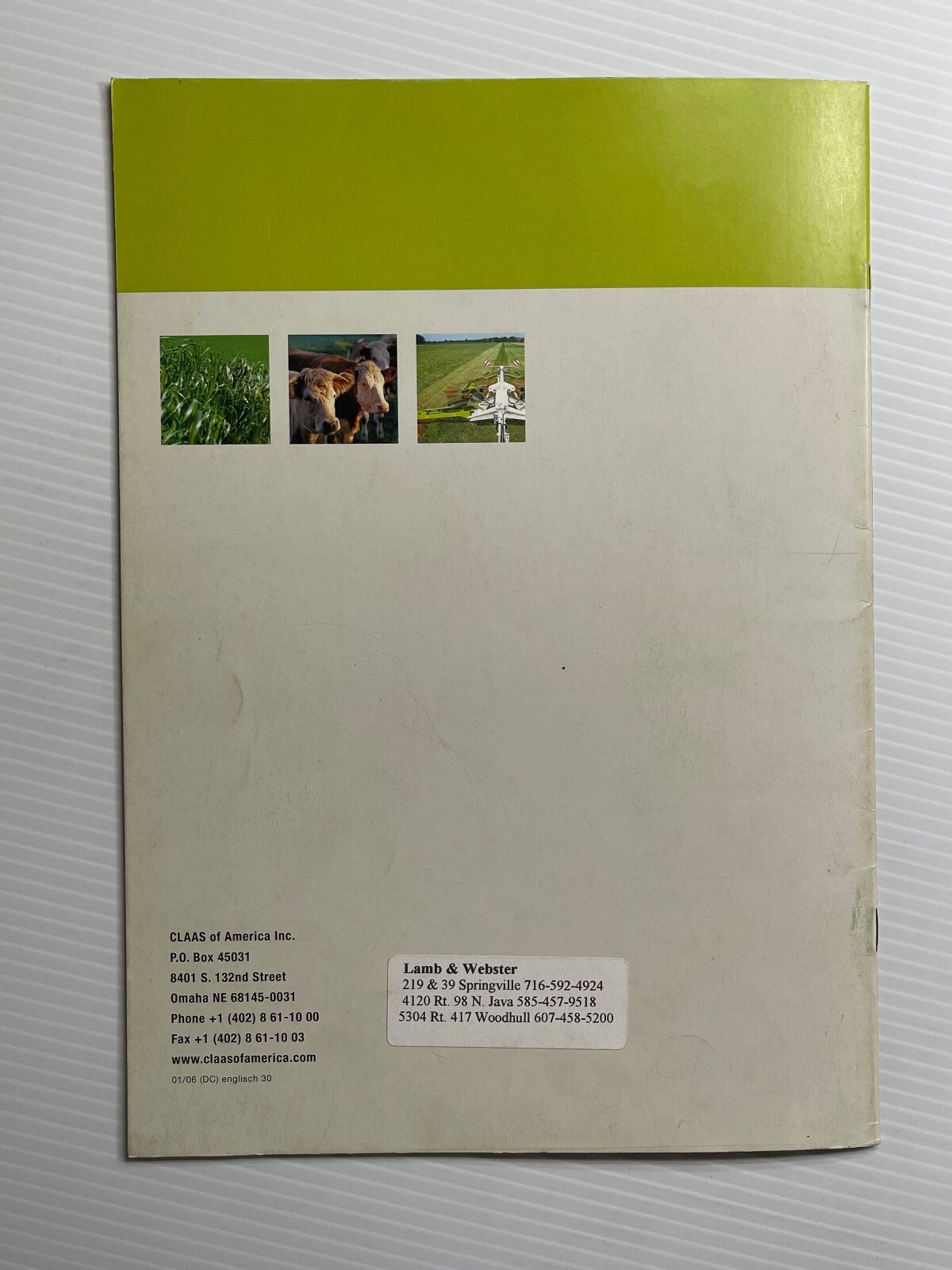 CLAAS Swathers Liner Rake – Sales Brochure *2006* (Showroom Sales Book)