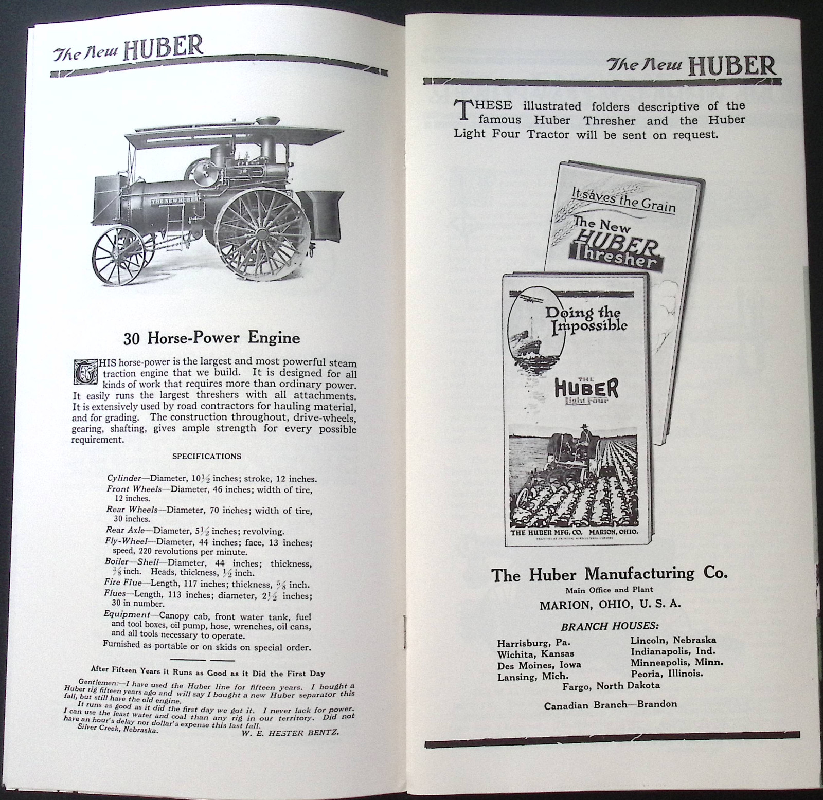 More for Less The New Huber Traction Engine brochure reproduction
