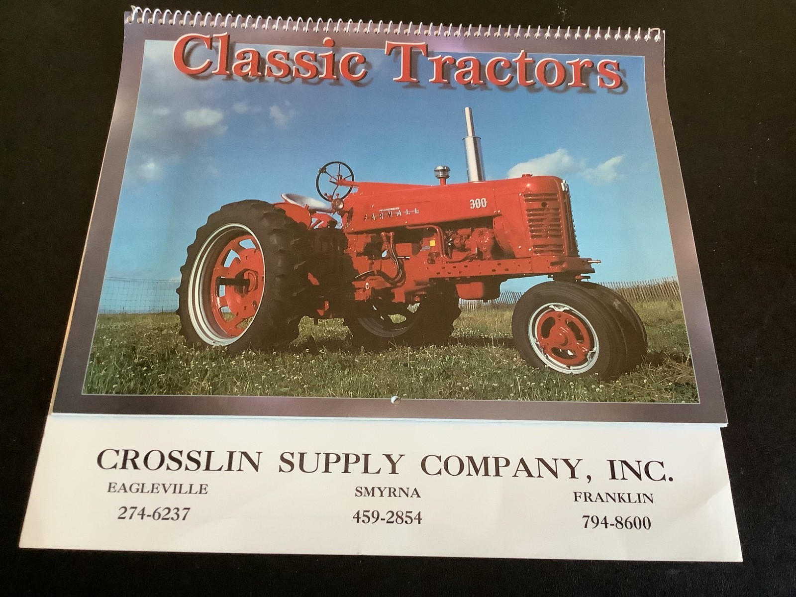 Vintage 1998 Crosslin Supply Company Classic Farm Tractors Calendar