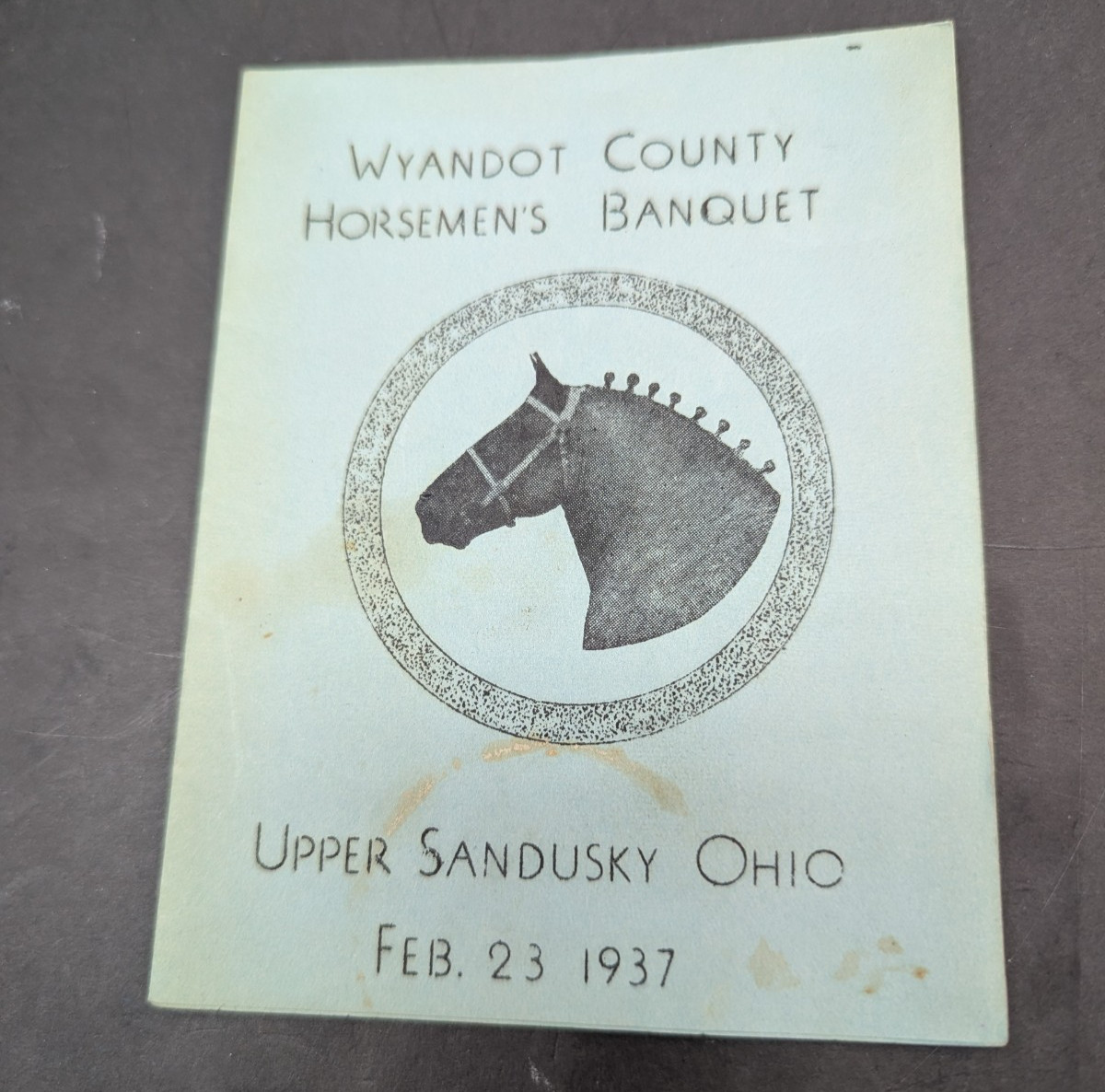 Wyandot County Horsemen’s Banquet held in Upper Sandusky Ohio February 1937 VTG