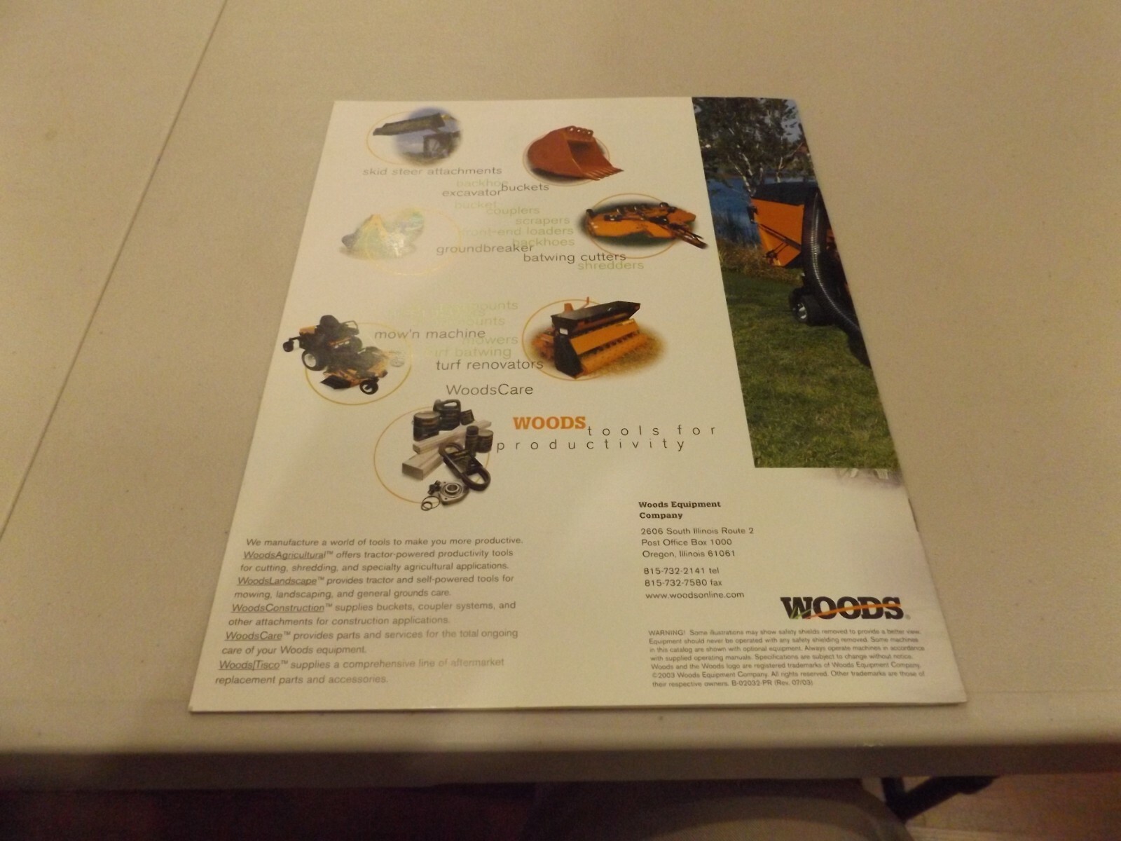 WOODS MOW’N MACHINE M-SERIES, F-SERIES, LIT. # B-02032-PR 2003