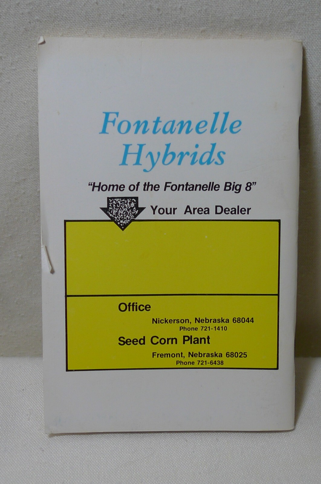 Fontanelle Hybrids Seed Corn Fremont Nebraska Field Notes Pocket Notebook 1978