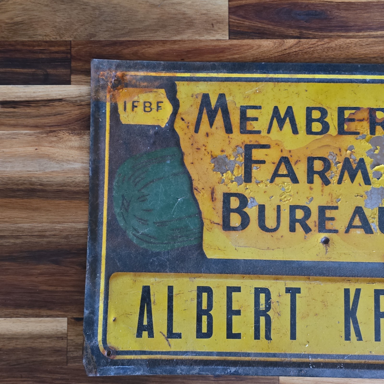 Vintage Iowa Member Farm Bureau Sign 14″ x 9.75″