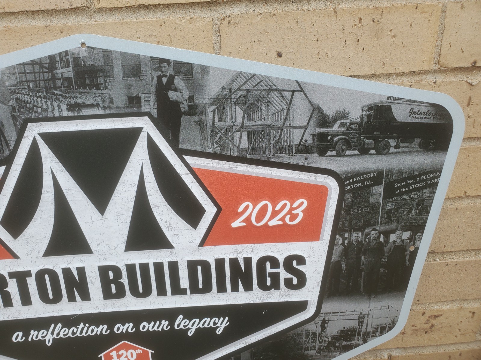 25-1/2″ X 19″ Metal Sign Morton Buildings 120th Anniversary 1903-2023 Farm Decor