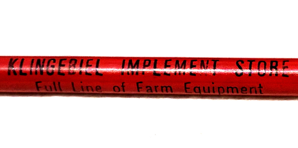 “MCCORMICK-DEERING*Klingeriel Implement Store*Alton, ILL.” SOLID GRAPHITE Pencil