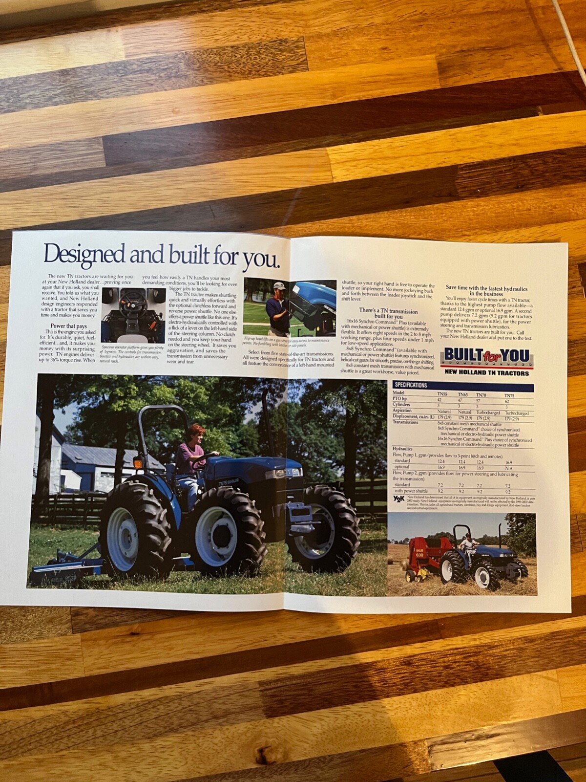New Holland 42 to 62 PTO HP TN Tractors Color Brochure 8 Pages