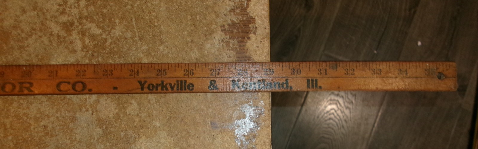 vintage farmers elevator co. yorkville/kentland il. 36″ wood yardstick good used