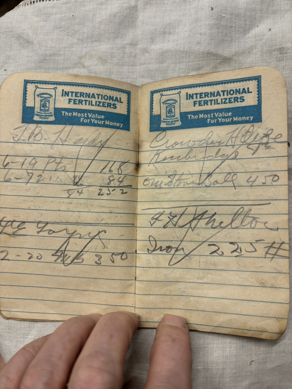 Antique 1928 & 1930s Farmers Memo from Fertilizer Co Guano Bag all Virginia