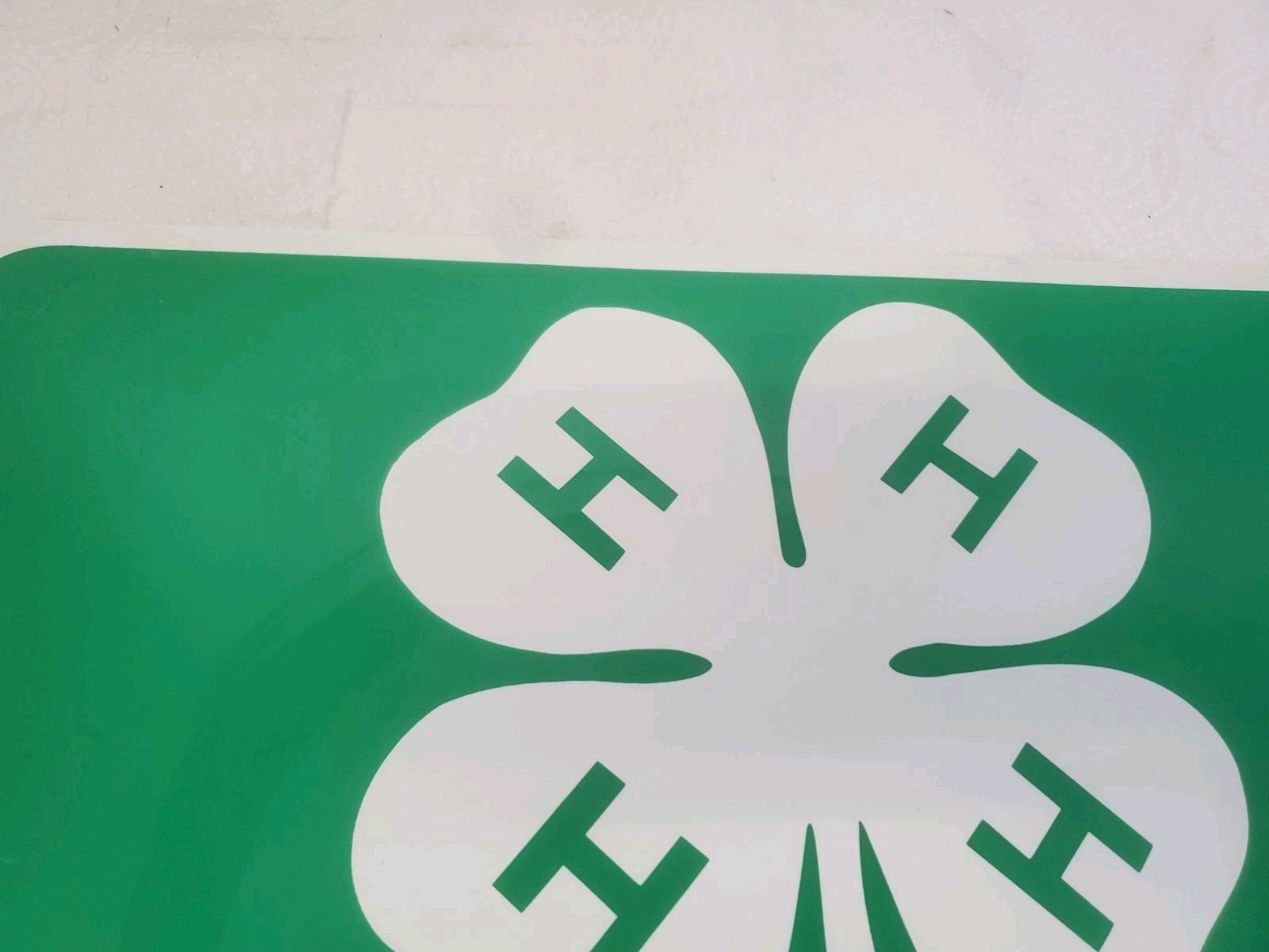 14″ X 12″ Plastic Sign 4-H Member Four Leaf Clover Logo Club