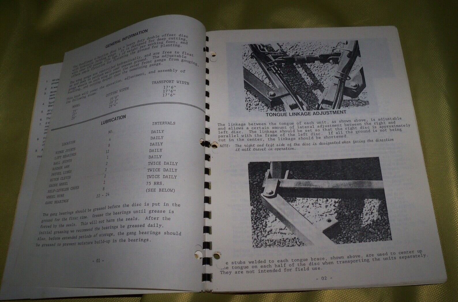 SUNFLOWER 1441 FLEXIBLE DISC 4 SECTION 25′-35′ OPERATORS MANUAL