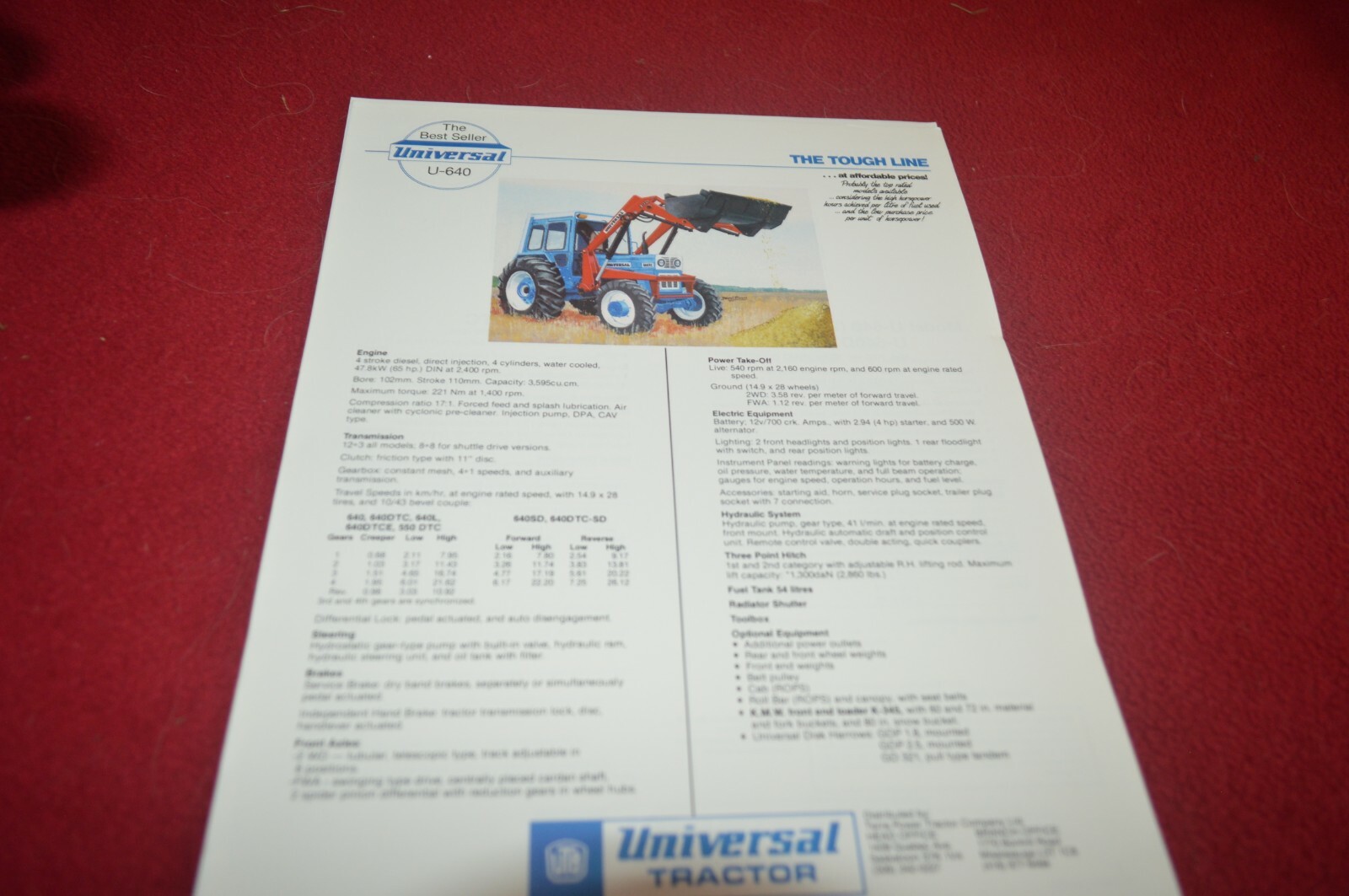 UTB Universal U-640 Tractor Dealer’s Brochure FCCA