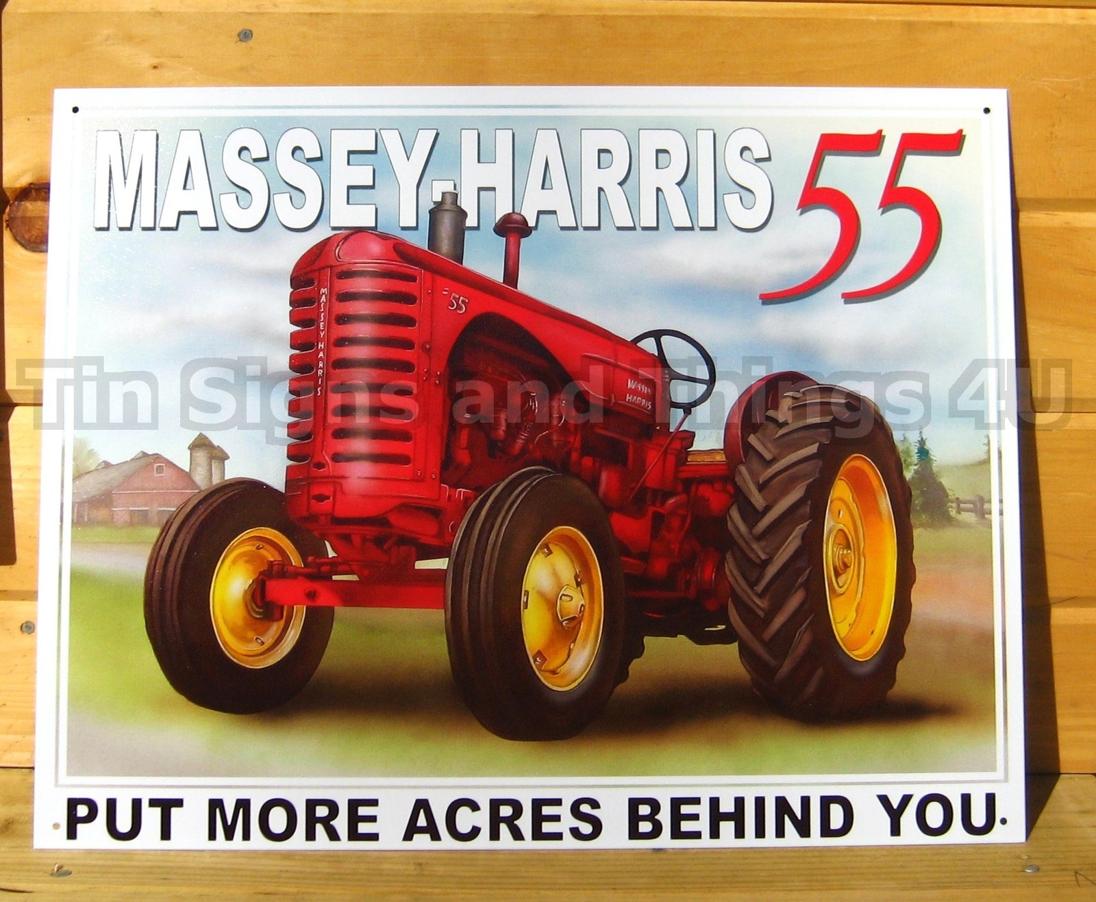 Massey Harris 55 TIN SIGN antique vintage tractor metal farm decor garage 1168