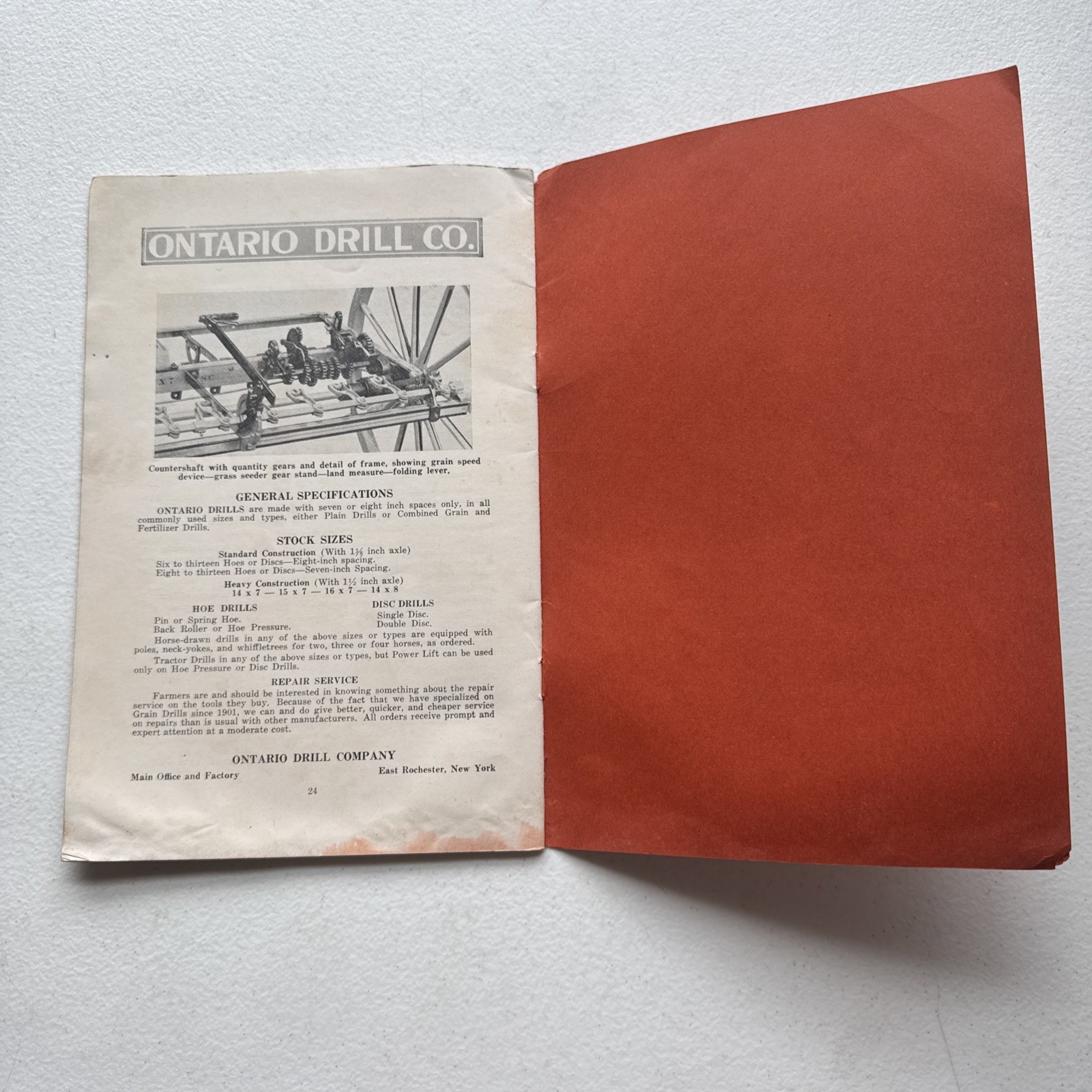 Vintage Ontario Drill Co. Grain & Fertilizer Drills Catalog East Rochester, NY