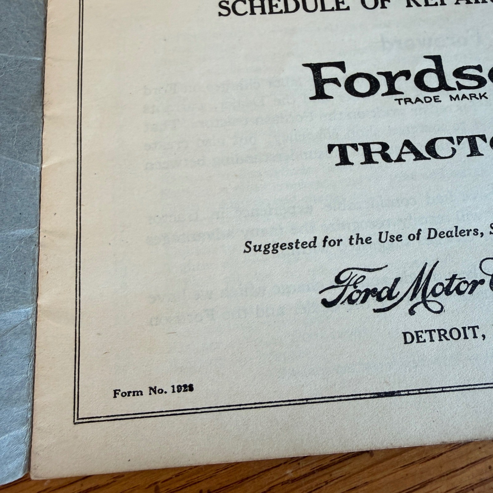 Vintage 1921 Fordson Tractor Manuals Parts List Schedule of Repair Charges Lot 4