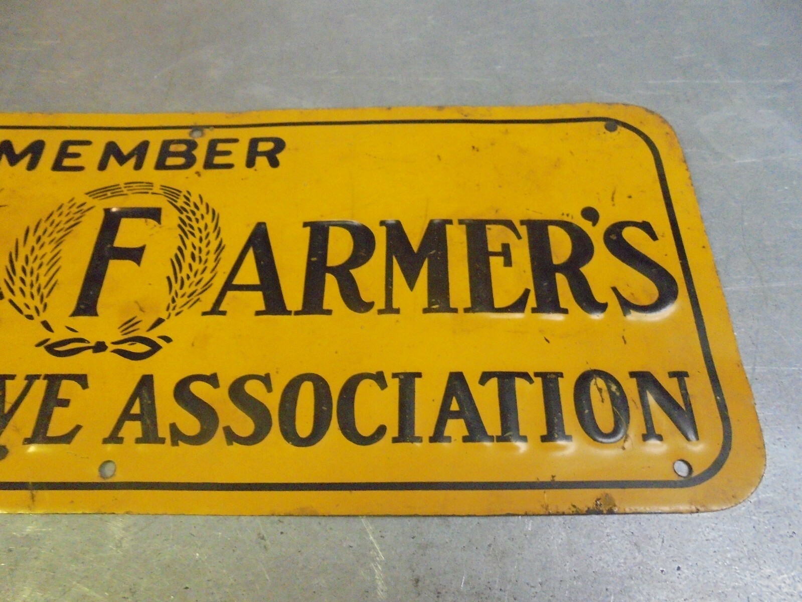Vintage Member The Farmer’s Protective Association Tin Sign