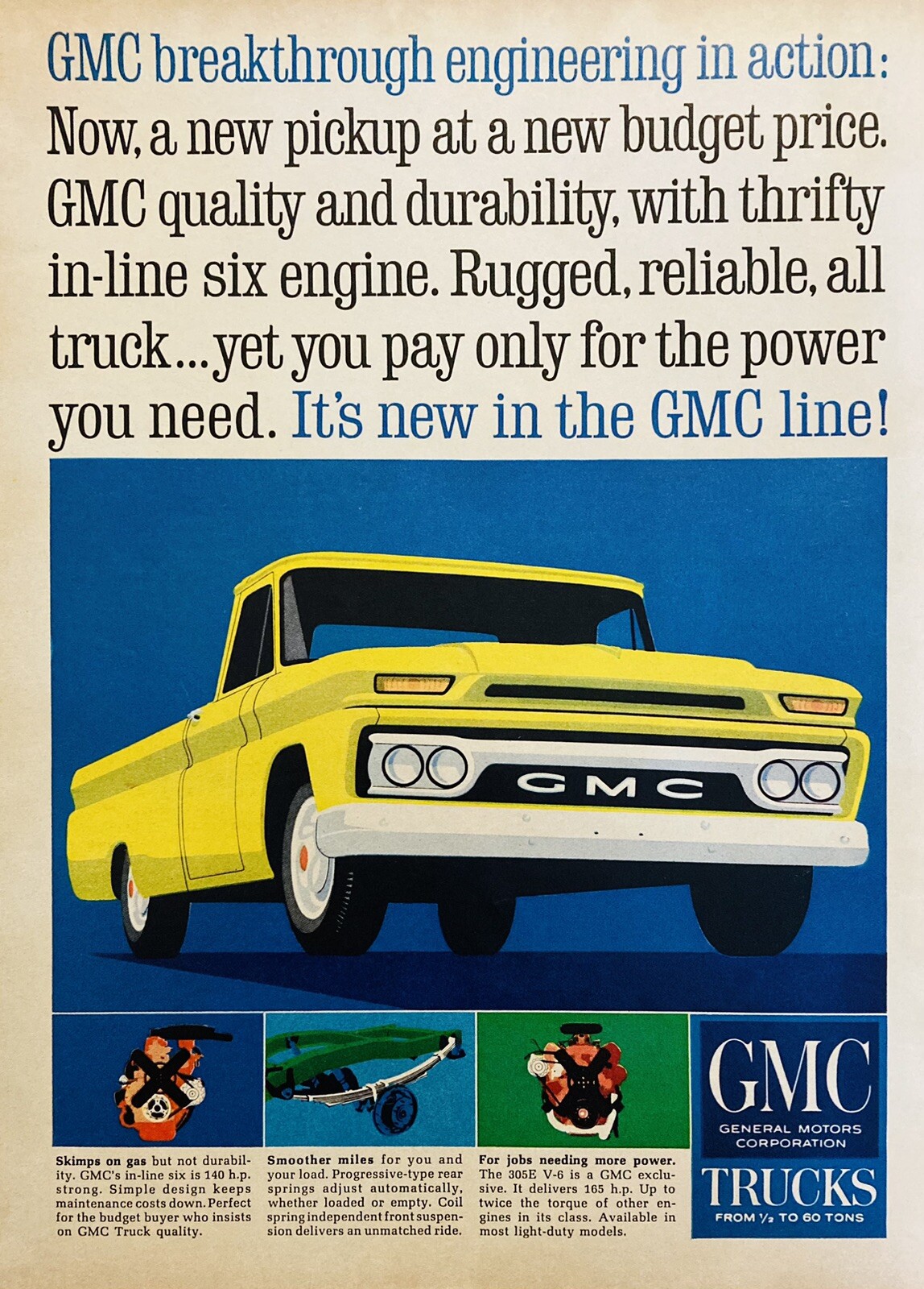 1964 AD.(XH76)~GMC GENERAL MOTORS CORP., GMC PICKUP TRUCKS