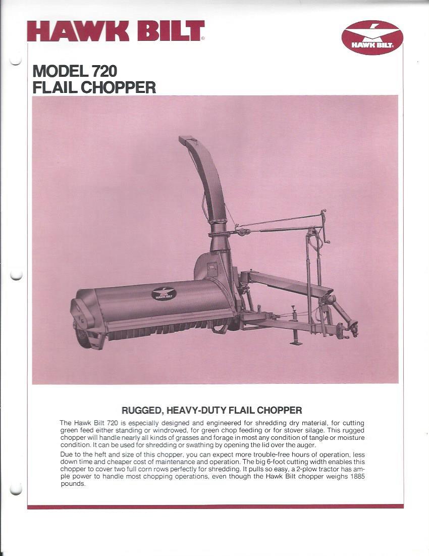 Farm Equipment Brochure – Hawk Bilt – 720 – Flail Chopper – 2 items (F3466)