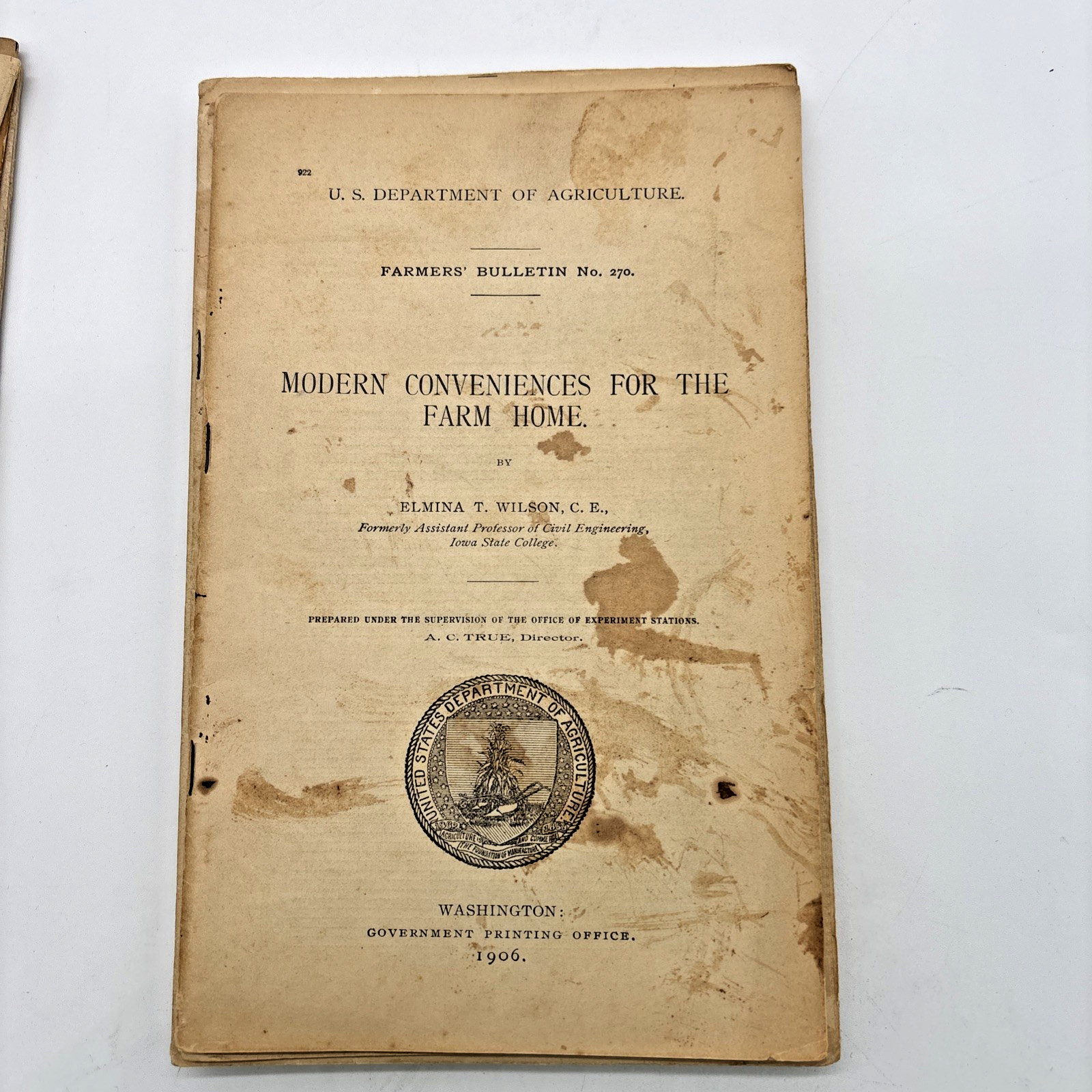 1898, 1900’s-1930’S U.S DEPARTMENT OF AGRICULTURE FARMERS’ BULLETINS LOT OF 14