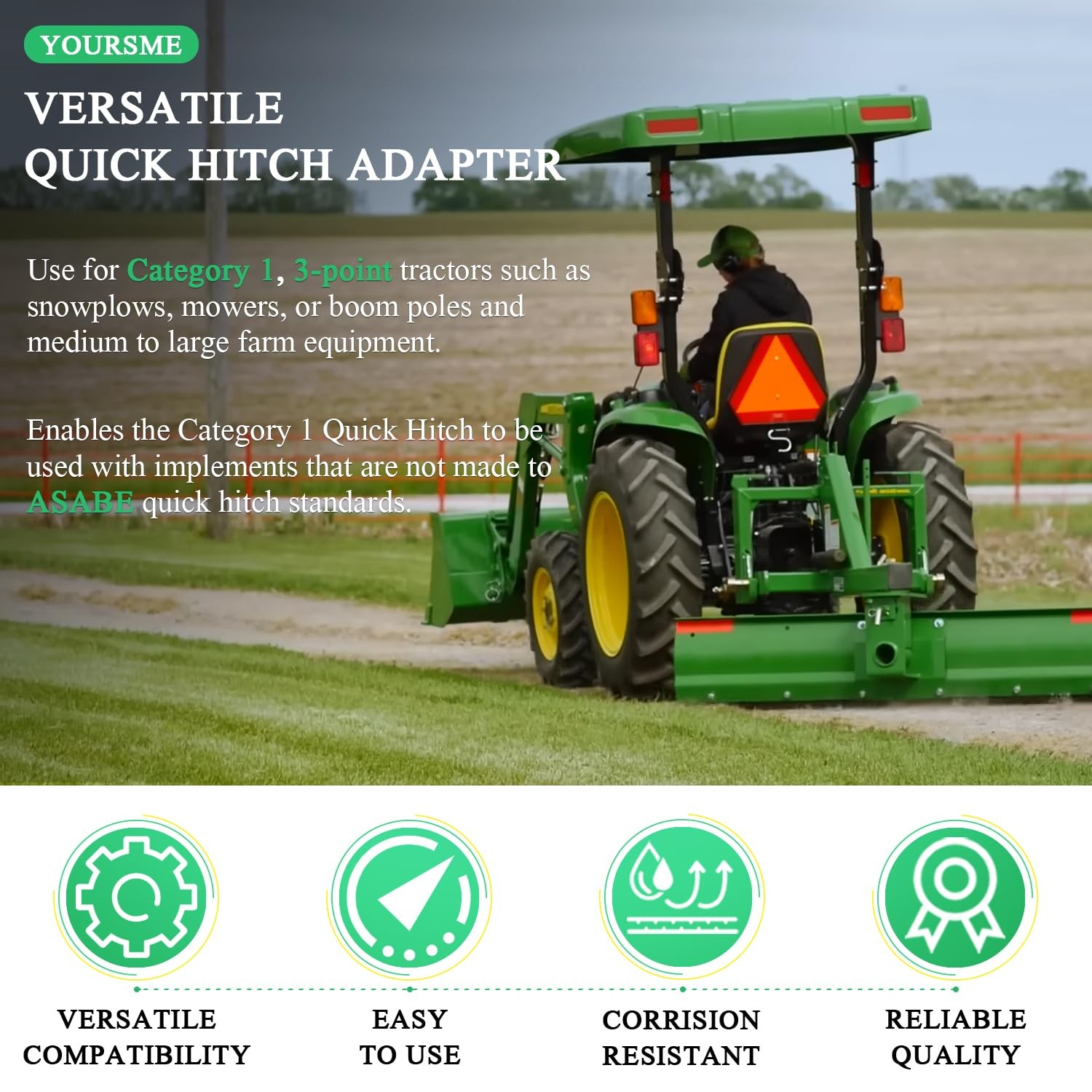 Versatile Quick Hitch Adapter with Adapter Sleeve Used to Adjust Top Link Bra…