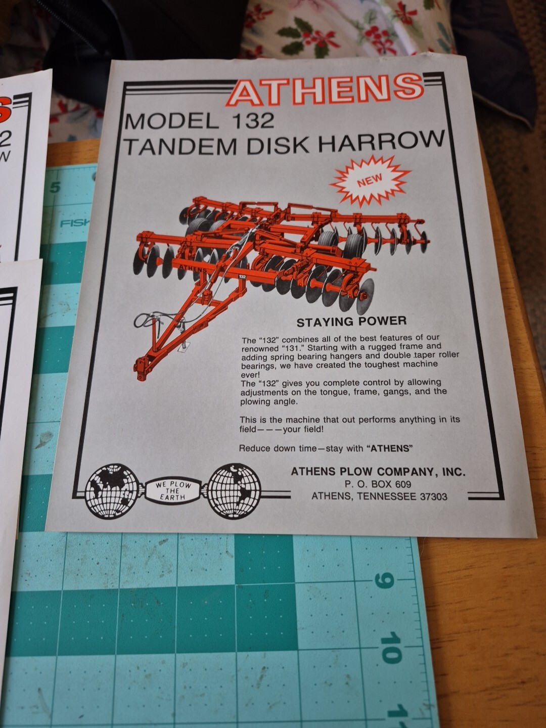 4 Vintage Athens Disk Harrow Brochures Model 47 62 76 77 132