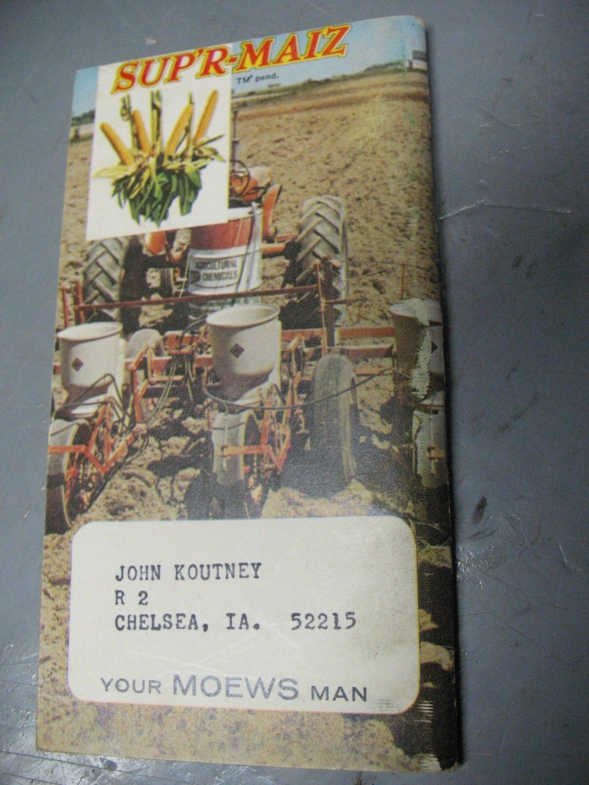 MOEWS FARM MODERN w/ IOWA REP . JOHN ROUTNEY ADVERTISEMENT MEMO BOOK 1965