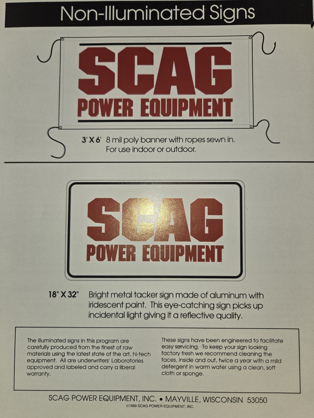 1990 SCAG POWER EQUIPMENT ADVERTISING LOT