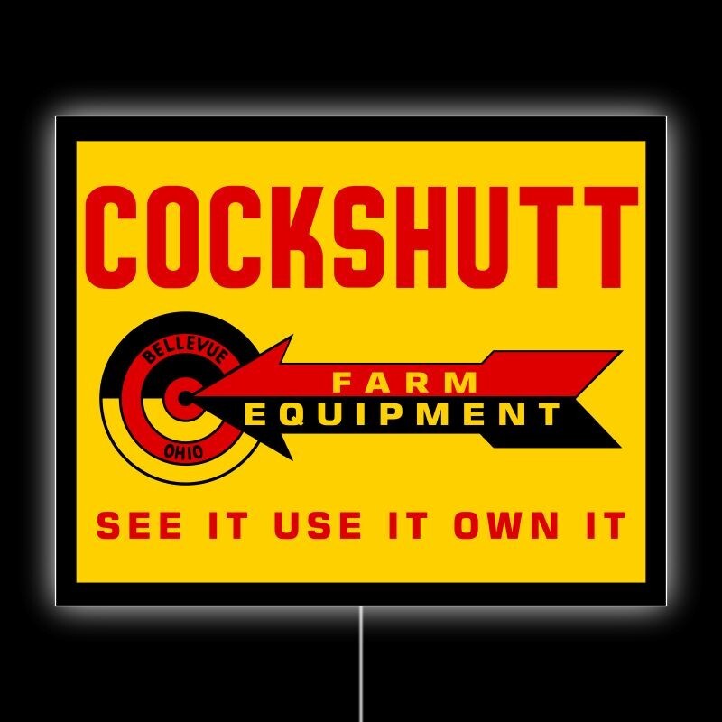 Cockshutt Tractors, Farm Equipment NEW LED Hanging Lighted Sign: 18×23″