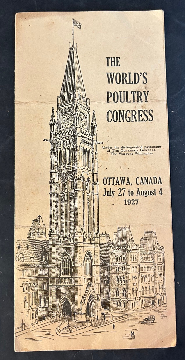 The World’s Poultry Congress Brochure – Ottawa, Canada 1927 Chicken