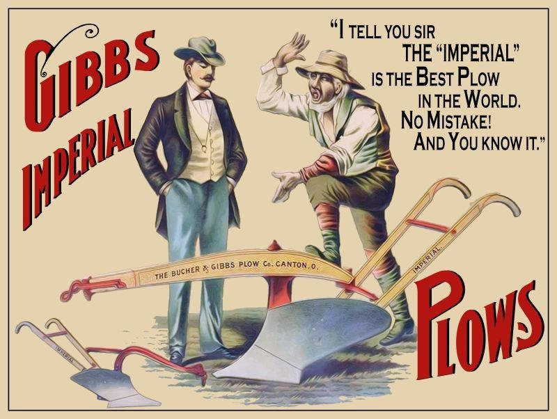 Bucher & Gibbs Imperial Plow, Canton Michigan NEW METAL SIGN: 12×16″ Ships Free