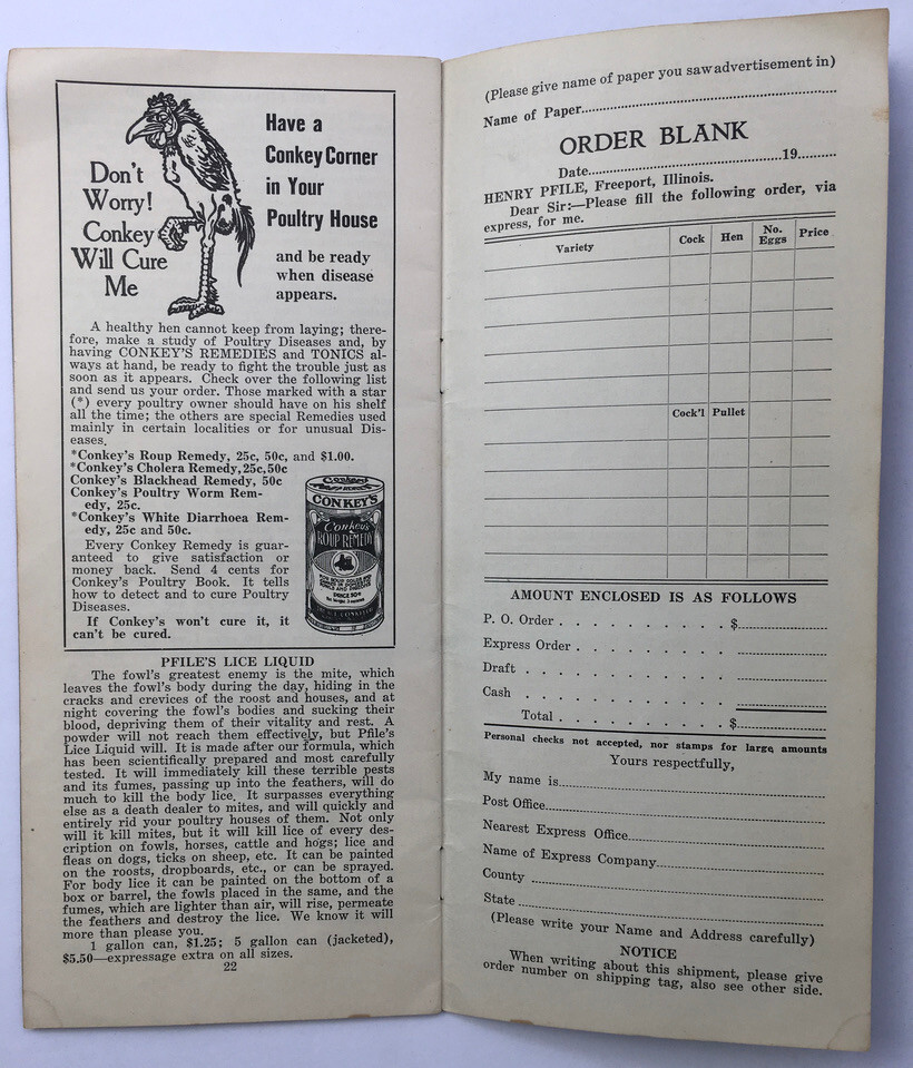1930’s Henry Pfile Poultry Catalog Freeport IL Chickens Fowl Growers Guide