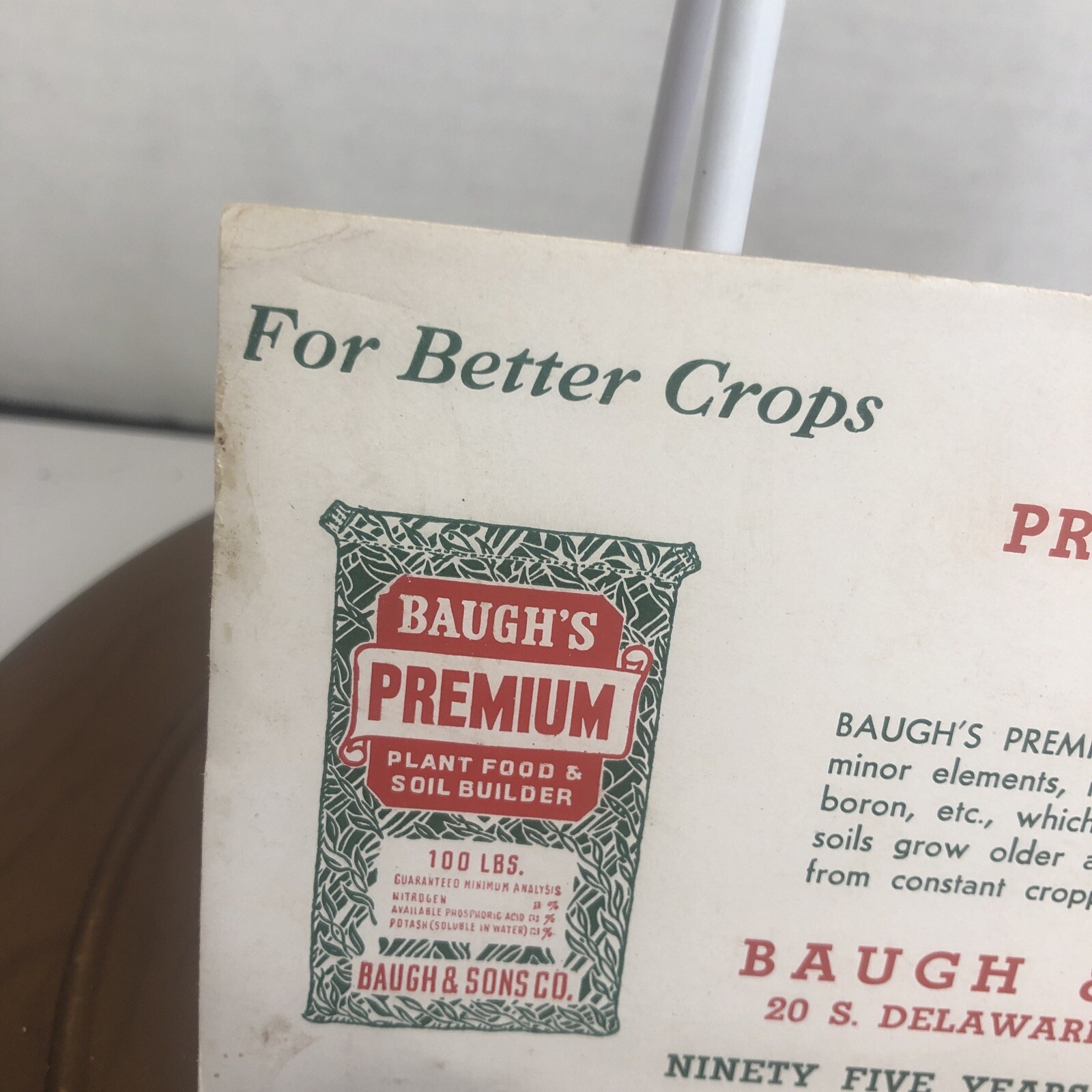 Baugh’s Fertilizers Advertising Scratch Pad and Information