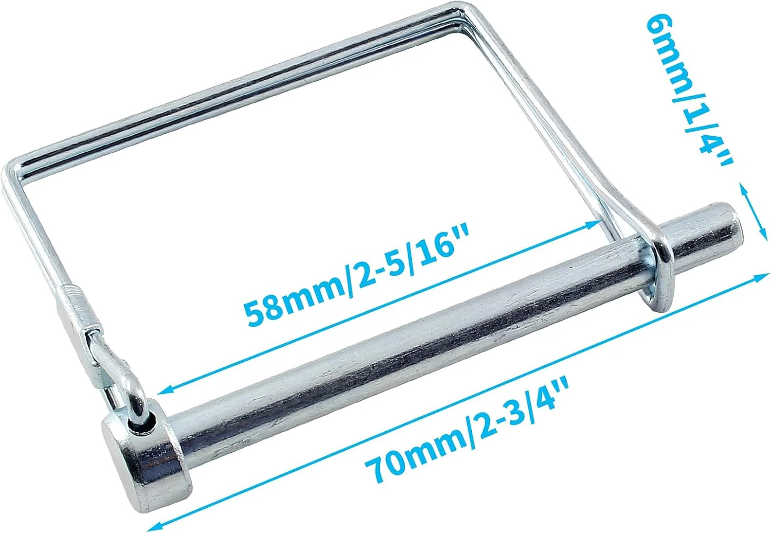 Uenhoy 10 Pcs Square Shaft Locking Pin Safety Coupler Pin 1/4 Inch Wire Lock Pin