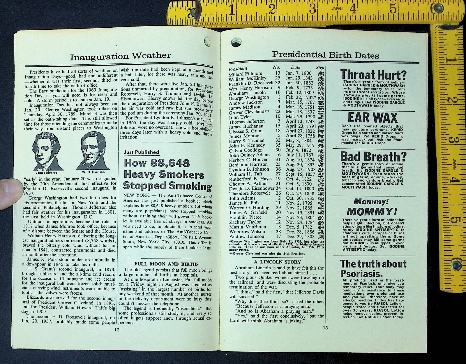 VINTAGE – Baer’s Agricultural Almanac – 1969