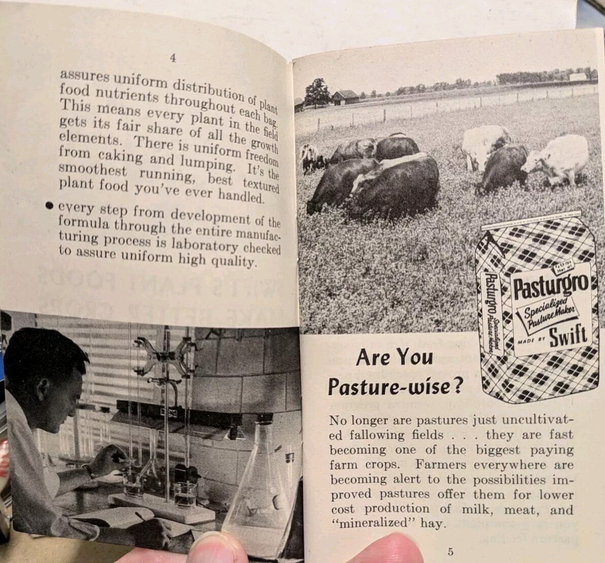 1954-1955 Swift’s Plant Food Service Red Steer Memo Book Vigoro Brimm Gold Bear
