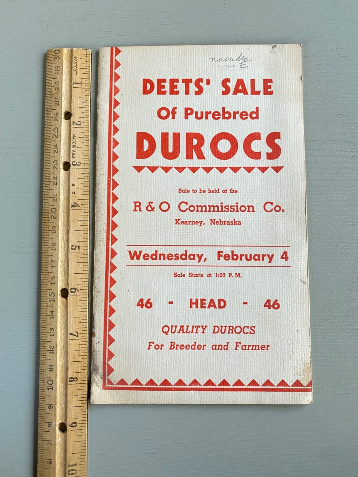 Vintage Purebred Durocs Hogs Pigs Sale Catalog Book Kearney Nebraska 1948