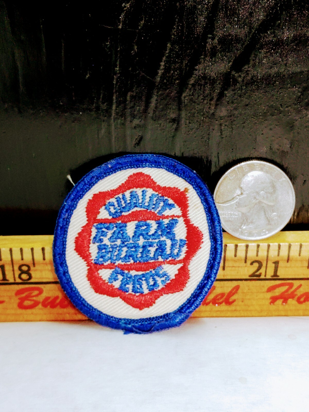 Vintage Farm Bureau Quality Feeds Embroidered Sew on Patch 2″, Agricultural GUC