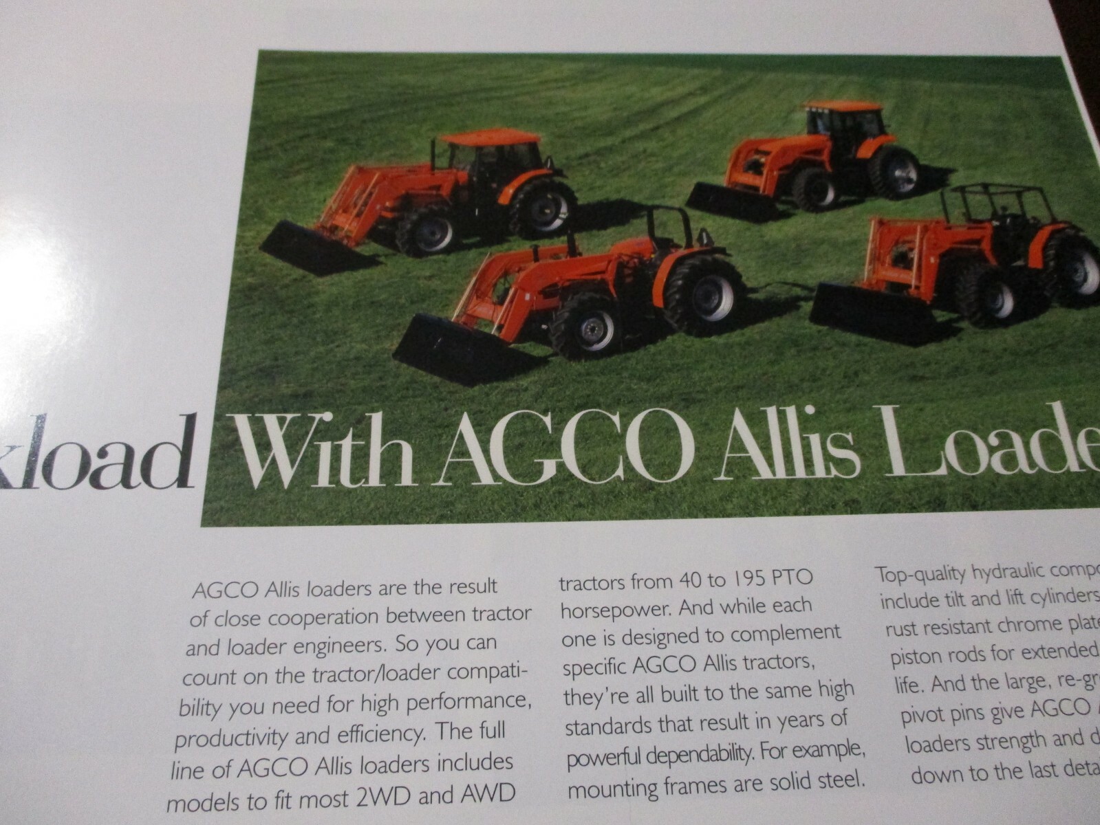 Agco Allis 680-780/SL-880/SL-980 Loaders Sales Brochure 1996