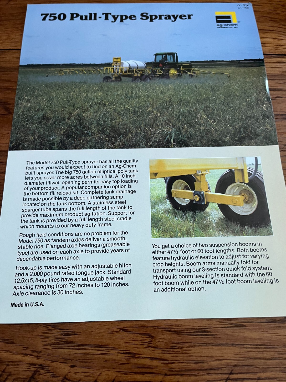 Ag-Chem 750 Pull Type Sprayer Brochure AMIL22