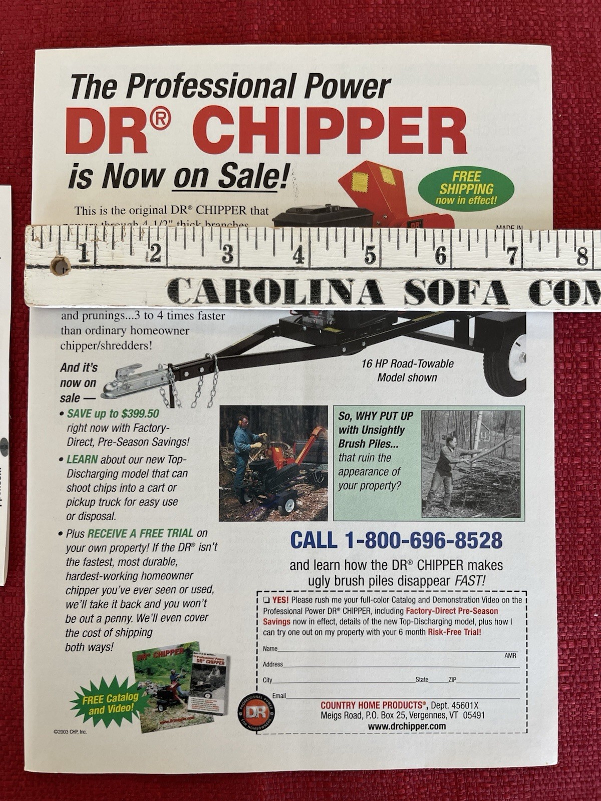 Print Ad DR Chipper 2003 Advertisement Yard Tree Brush Chipper Ad