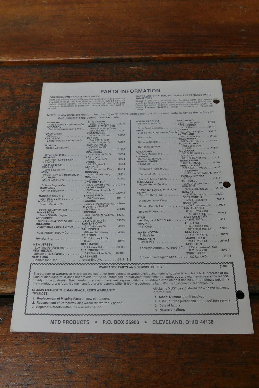 1983 Coast to Coast Owner’s Manual 16 H.P. Lawn Tractor Model # 481-3846