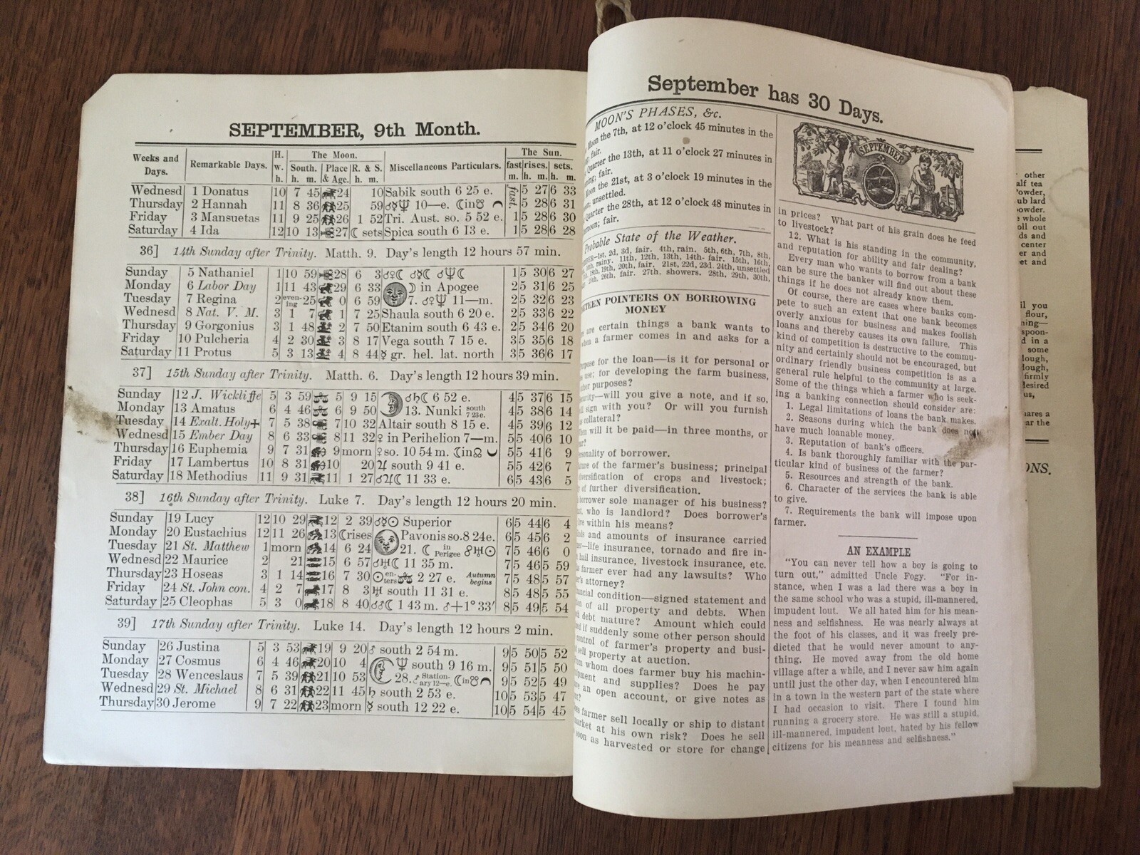 Vintage 1926 John Bear Baer’s Agricultural Almanac Lancaster PA